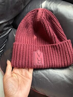 Mackage Maroon Rib Knit Beanie